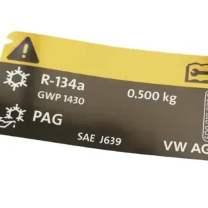 AC label sticker 600g R-134a Premium