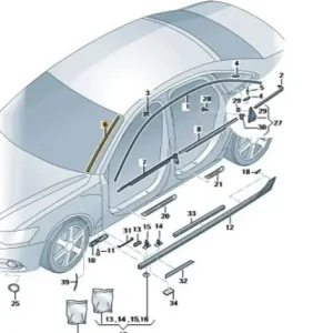 Ostatnia szansa Left windshield water deflector molding strip Audi A6 C7 2011-2017