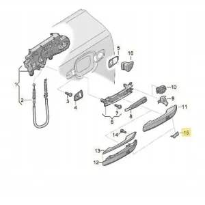 Niska cena Transparent side door handle covers RIGHT | Audi A4 B9 A5 Q5