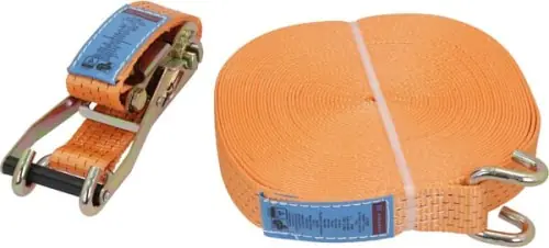 Niska cena Pas transportowy z napinaczem grzechotkowym i hakiem pazurowym 20 m