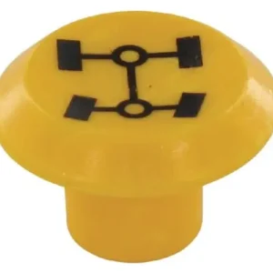 Symbol przełącznika, napędu na cztery koła, okrągły, żółty Darmowa dostawa