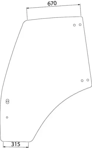 Szyba drzwi, lewa Tani