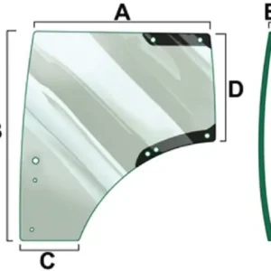 Szyba drzwi, lewa Rabat