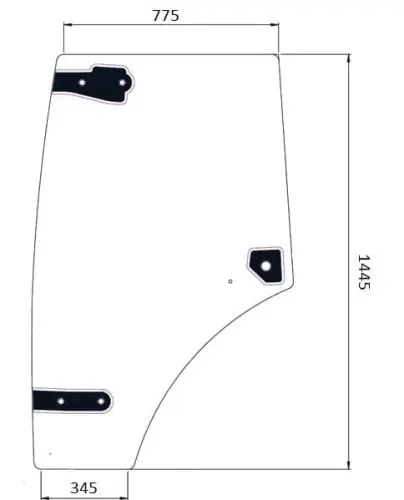 Autentyczny Szyba kabiny, drzwiowa