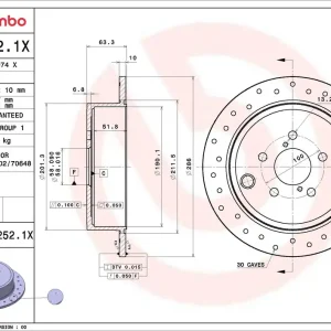 TARCZA HAMULC. SUBARU LEGACY V 09-14 TYŁ Promocja